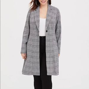 Plaid Houndstooth Trenchcoat Torrid Jacket, Size 4X